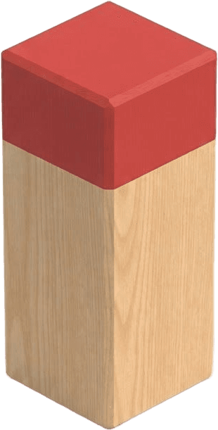 Red kubb, down